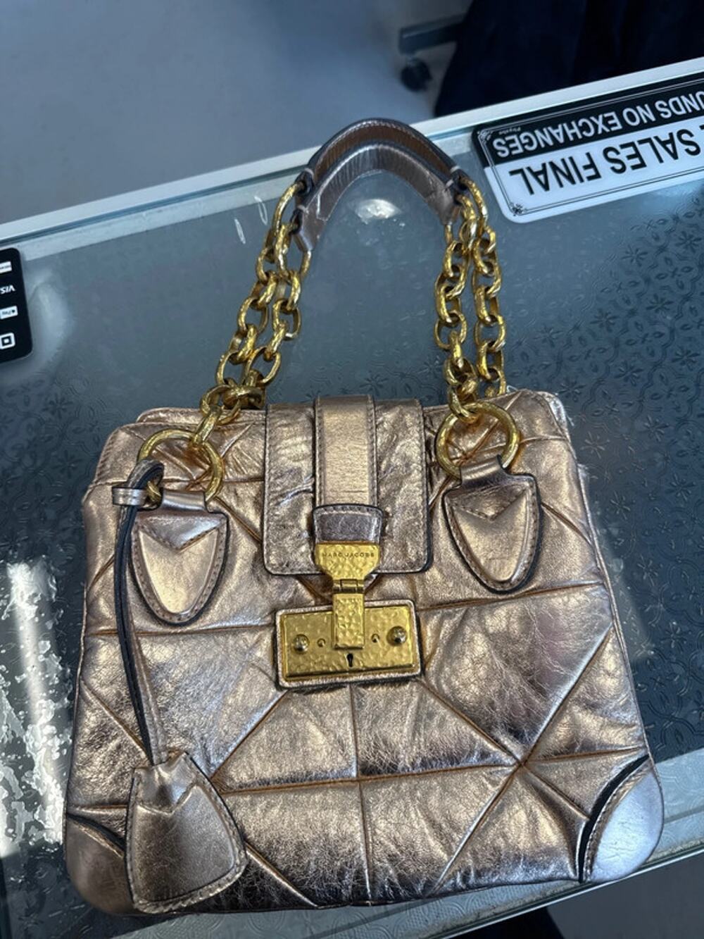 Marc Jacobs Metallic Rose Gold Shoulder Bag